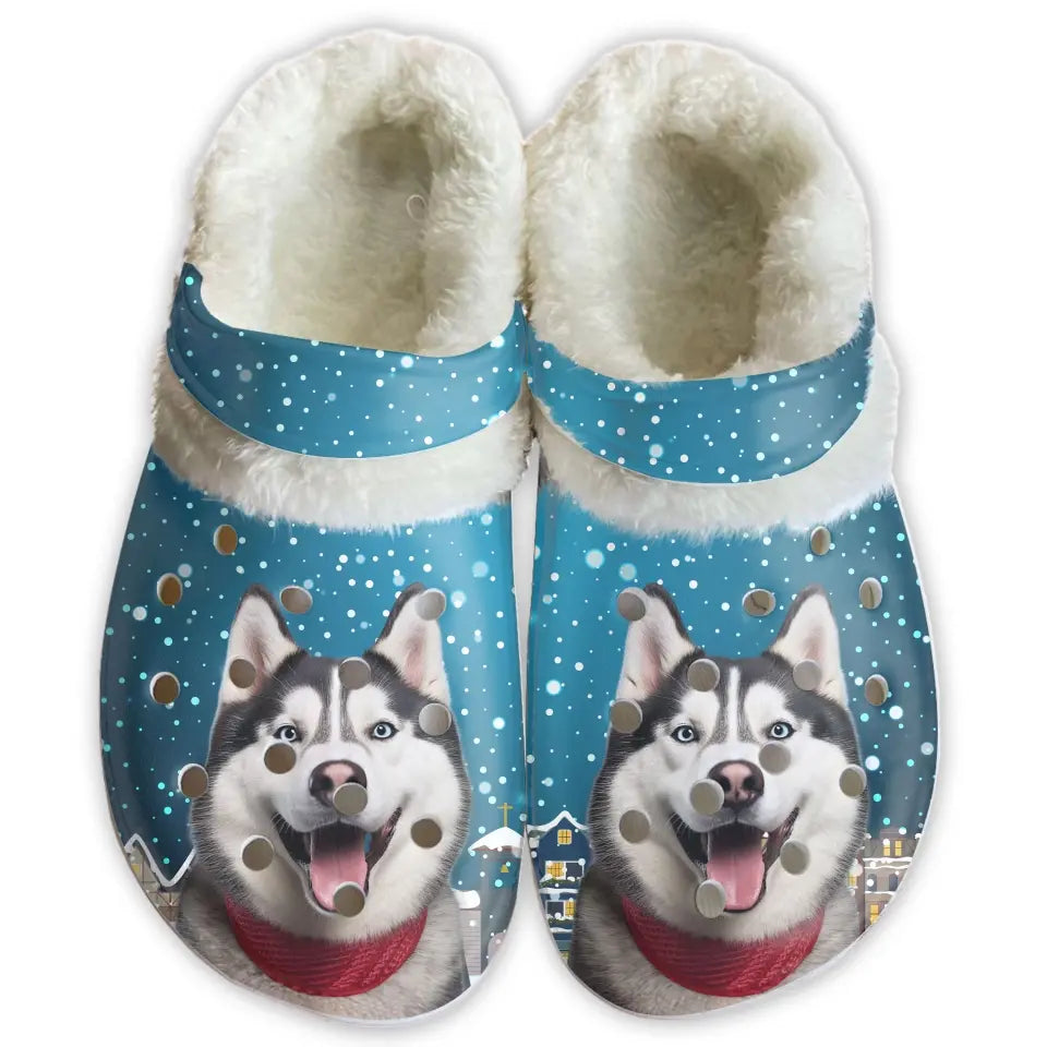 Custom Your Own Fleece Clogs With Your Pet Photo