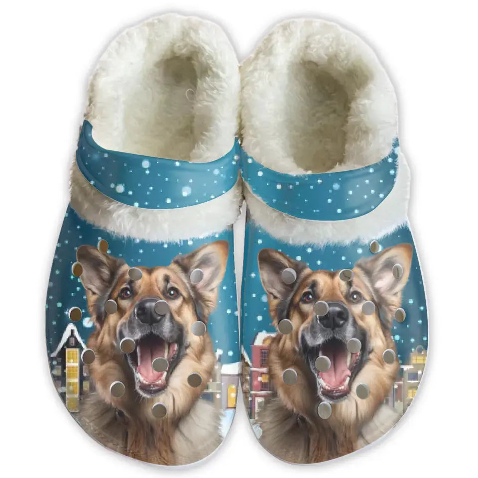 Custom Your Own Fleece Clogs With Your Pet Photo