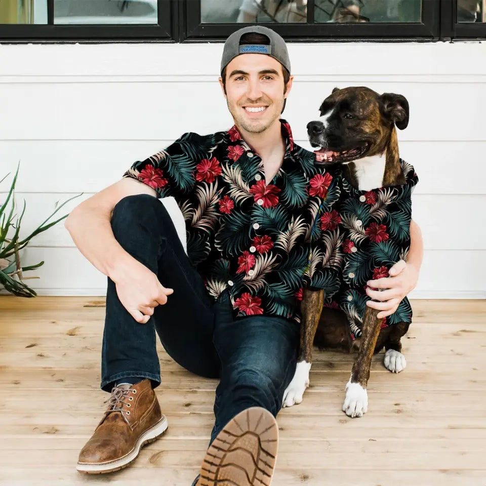 Matching Pet And Owner Button Shirt
