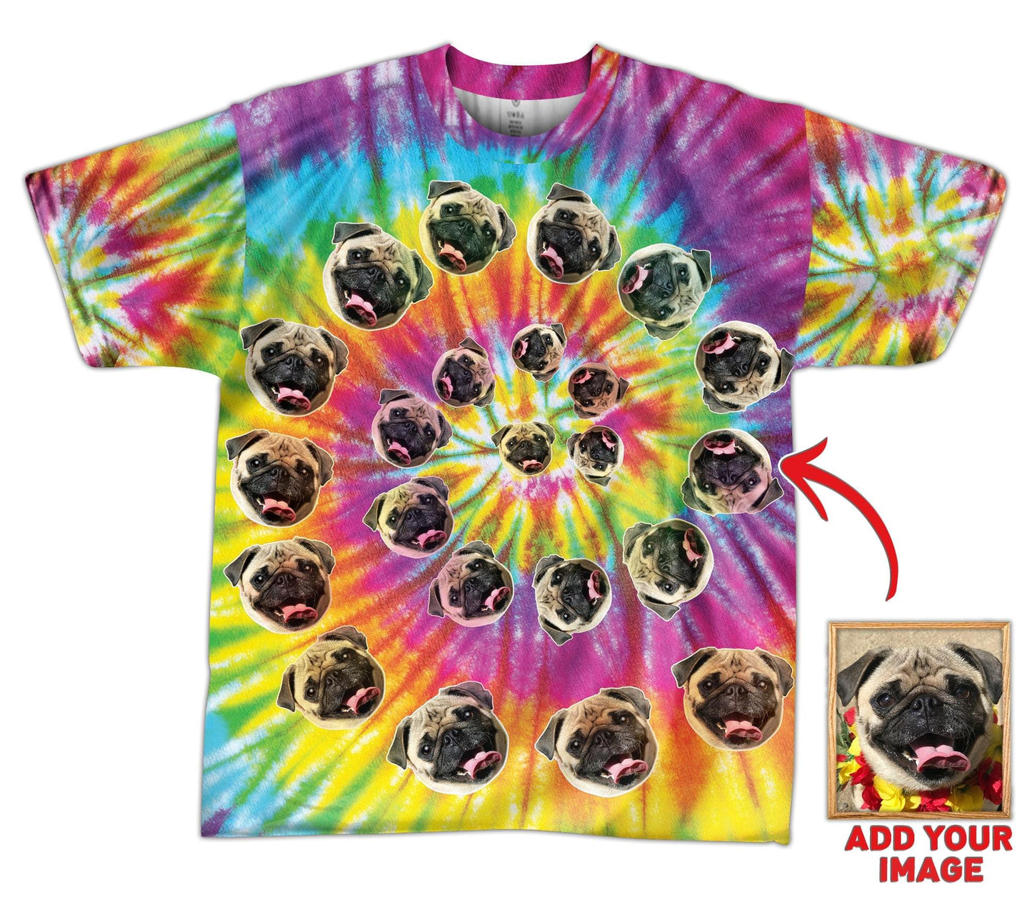 All Over Print Classic Retro Tie Dye Custom Pet T-shirt