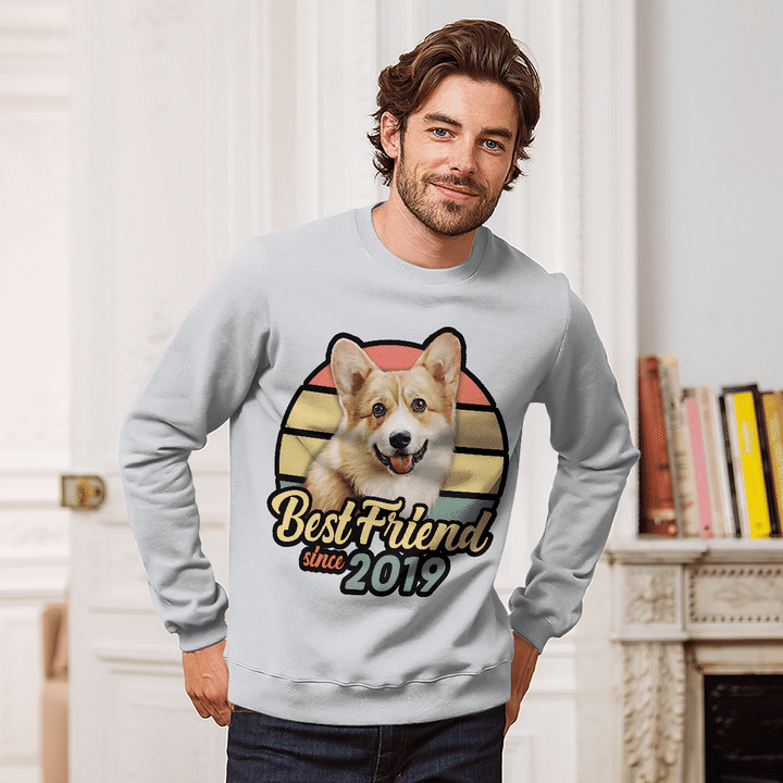 T-shirt personnalisé avec visage d’animal de compagnie | Cadeau personnalisé pour les amoureux des chiens et des chats | T-shirt unisexe meilleur ami