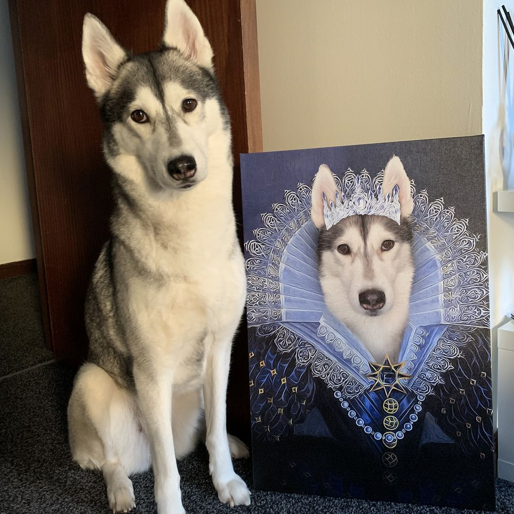 Her Majesty Custom Pet Portrait - Noble Pawtrait