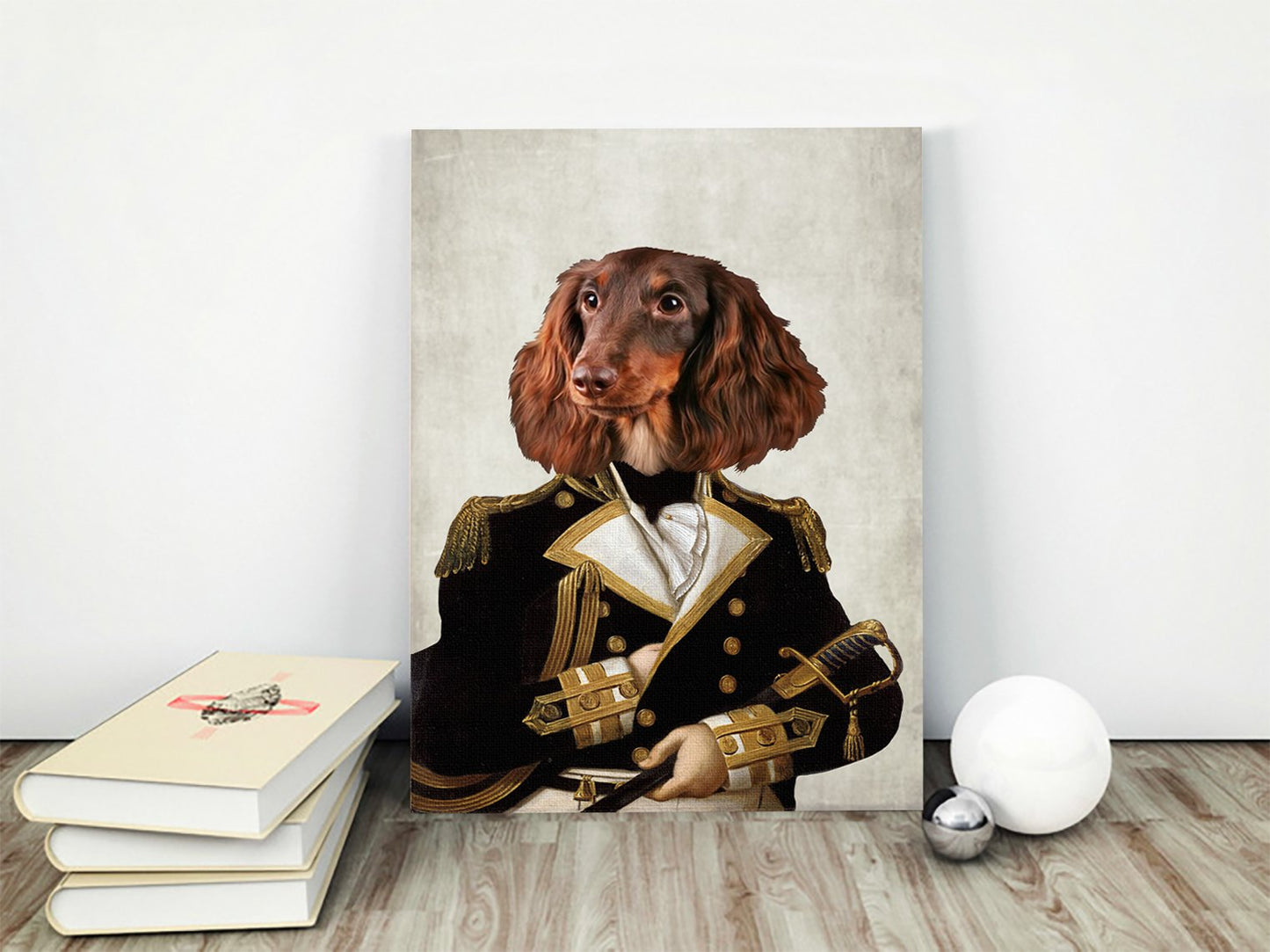 Chef d'escadron Custom Pet Portrait Canvas - Noble Pawtrait