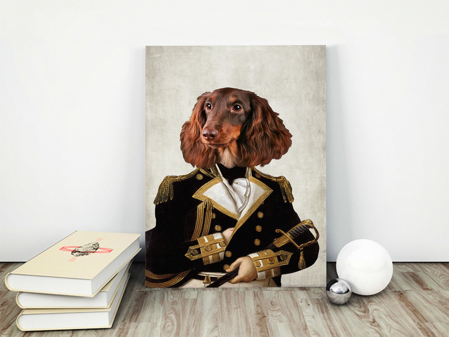 Chef d'escadron Custom Pet Portrait Canvas - Noble Pawtrait