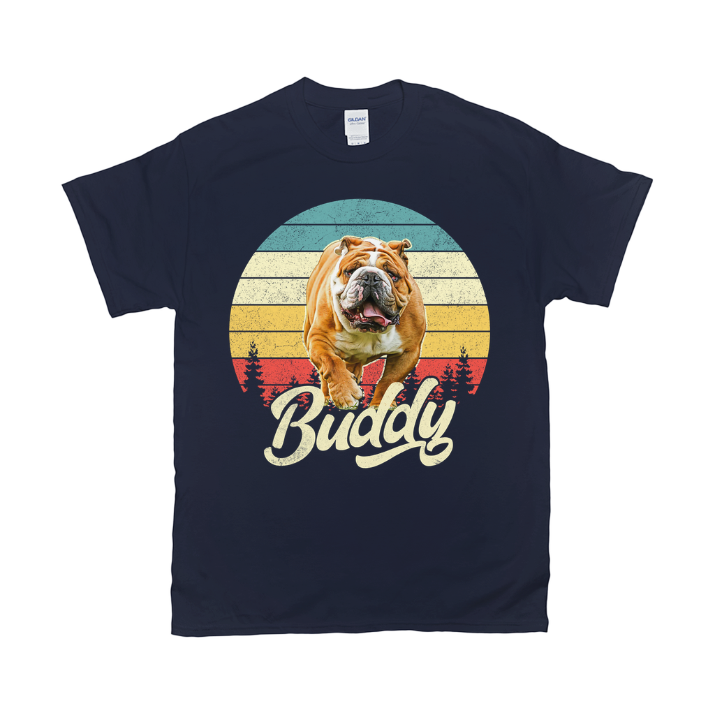 Vintage Sunset Custom Pet Unisex T-shirt - Noble Pawtrait