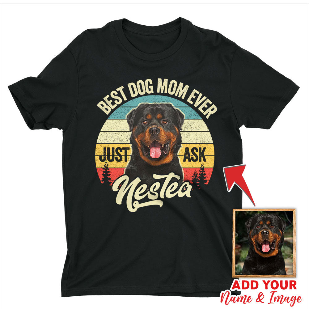 Custom T Shirt With Pet Face | Personalized Gift For Dog & Cat Lovers | Best Mom Ever Unisex T Shirt