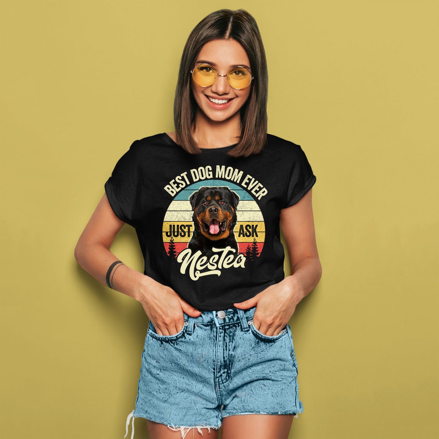 Custom T Shirt With Pet Face | Personalized Gift For Dog & Cat Lovers | Best Mom Ever Unisex T Shirt
