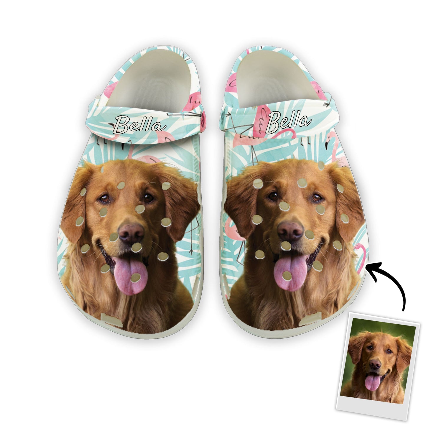Custom Clogs With Pet Face | Personalized Gift For Pet Lovers | Flamingo Photo