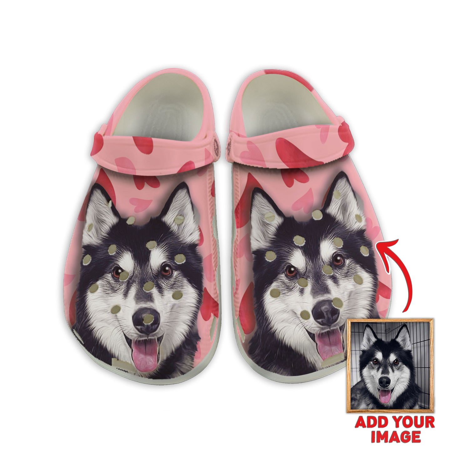 Custom Clogs With Pet Face | Personalized Gift For Pet Lovers | Heart Photo