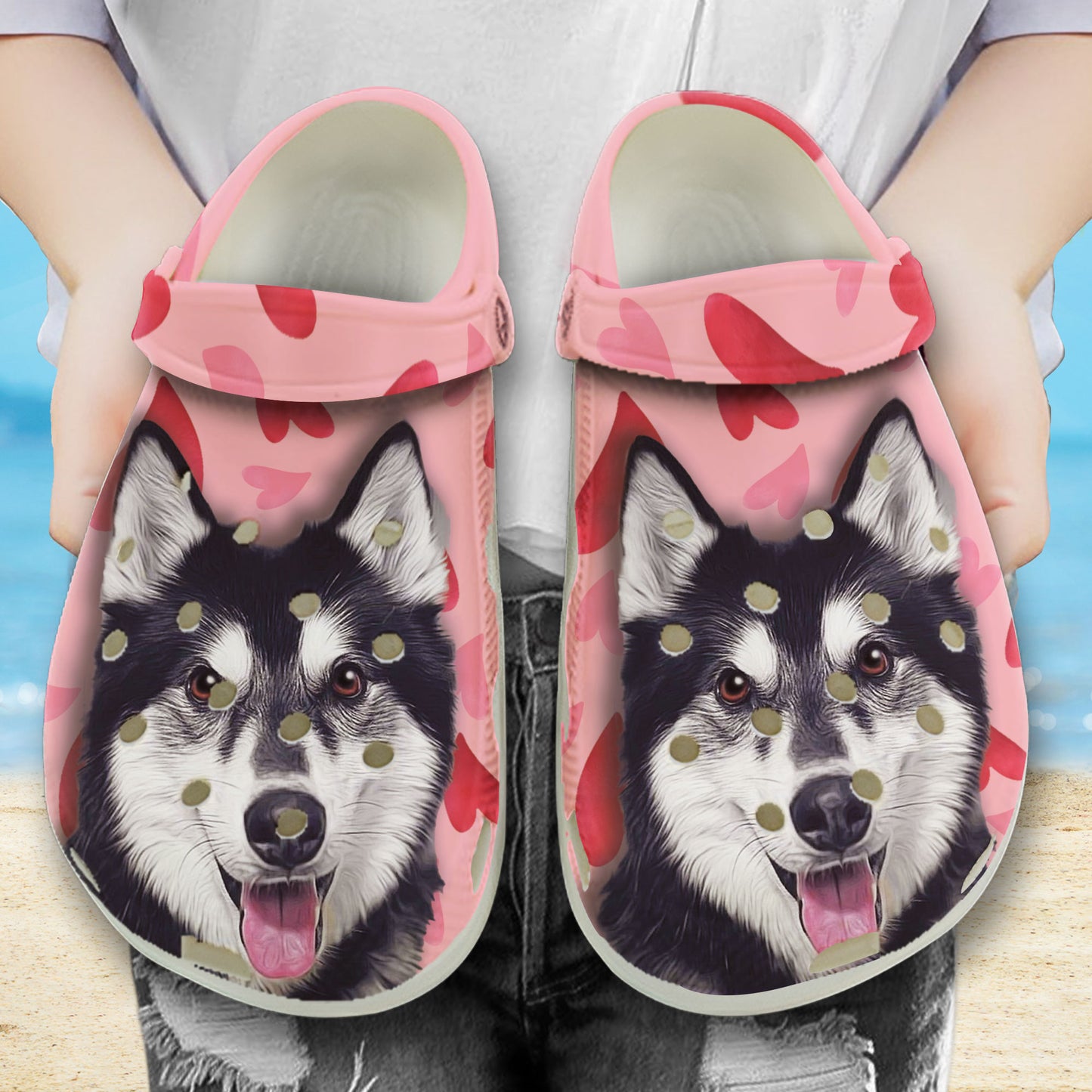 Custom Clogs With Pet Face | Personalized Gift For Pet Lovers | Heart Photo
