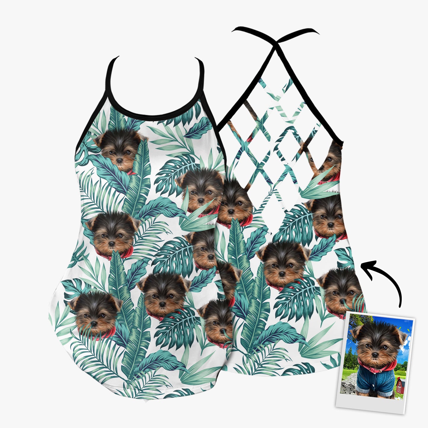 Débardeur dos ouvert personnalisé Tropical Criss Cross