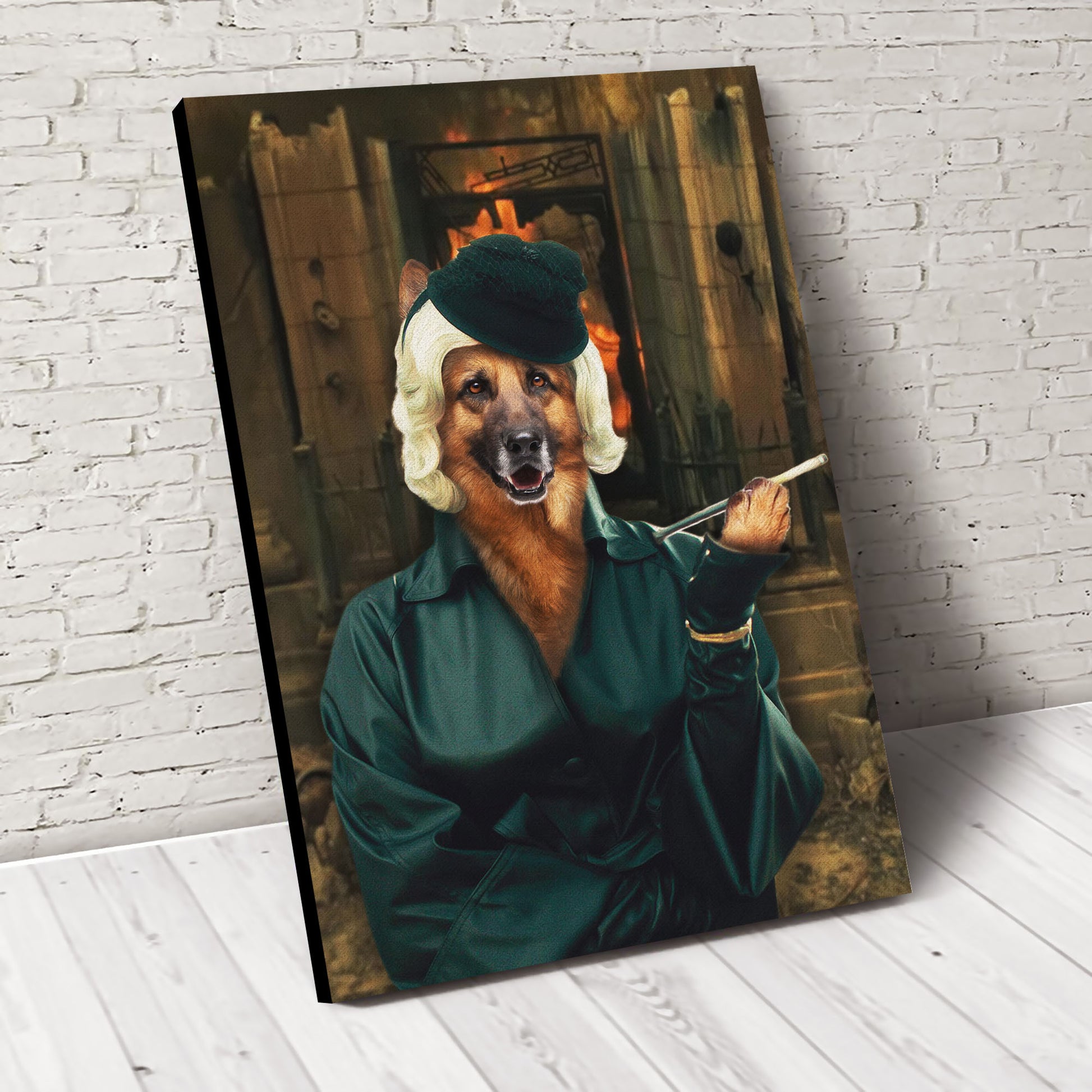 The Handler Custom Pet Portrait Canvas - Noble Pawtrait