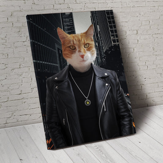 The Leather Rebel Custom Pet Portrait - Noble Pawtrait