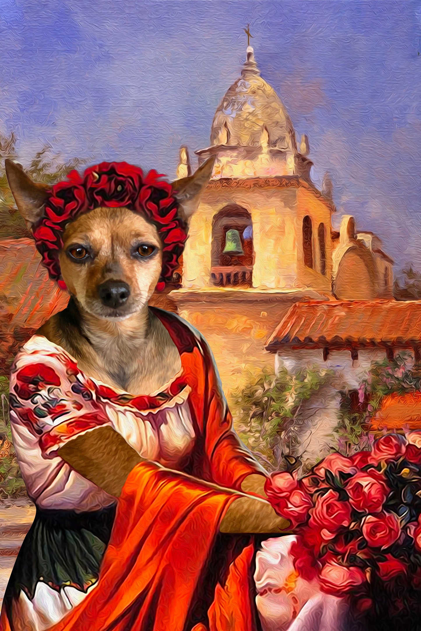 The Flamingo Dance Custom Pet Portrait - Noble Pawtrait
