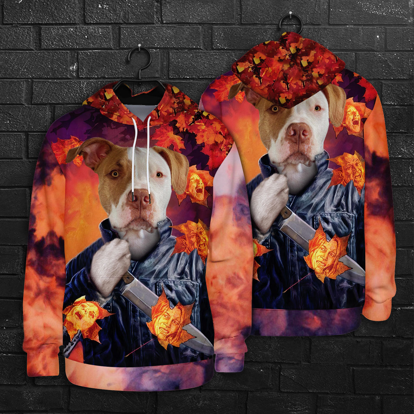 Le couteau à capuche personnalisé imprimé partout