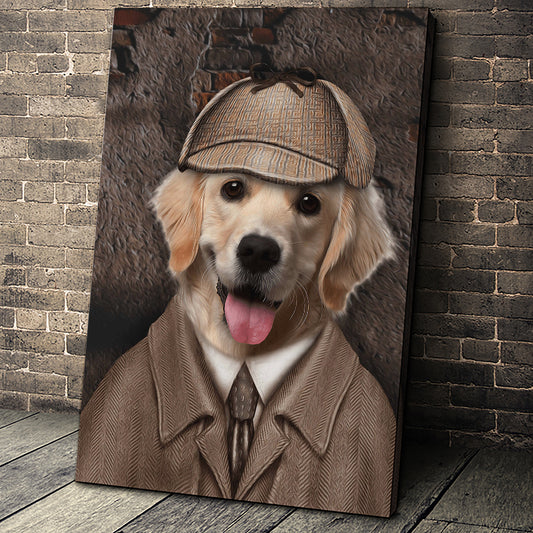 The Detective Paw Custom Pet Portrait - Noble Pawtrait