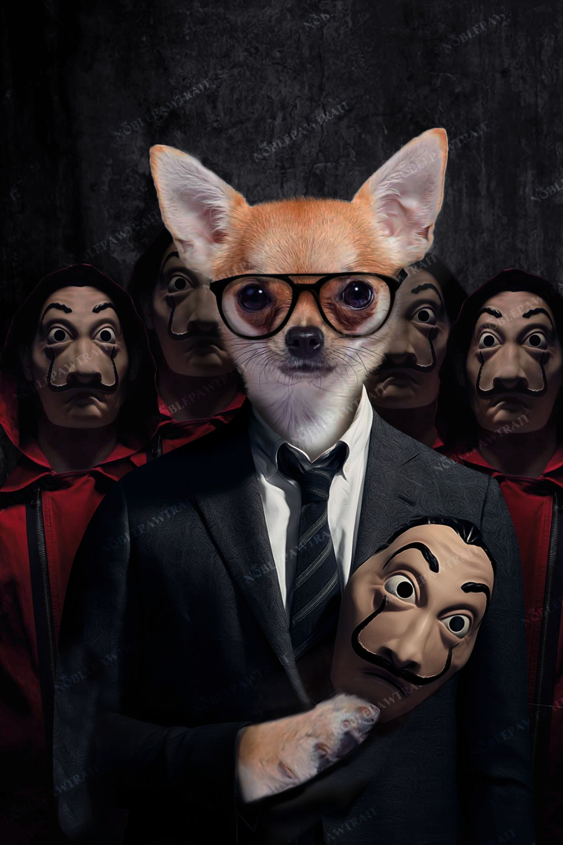 Pawfessor Money Paw Custom Pet Portrait - Noble Pawtrait