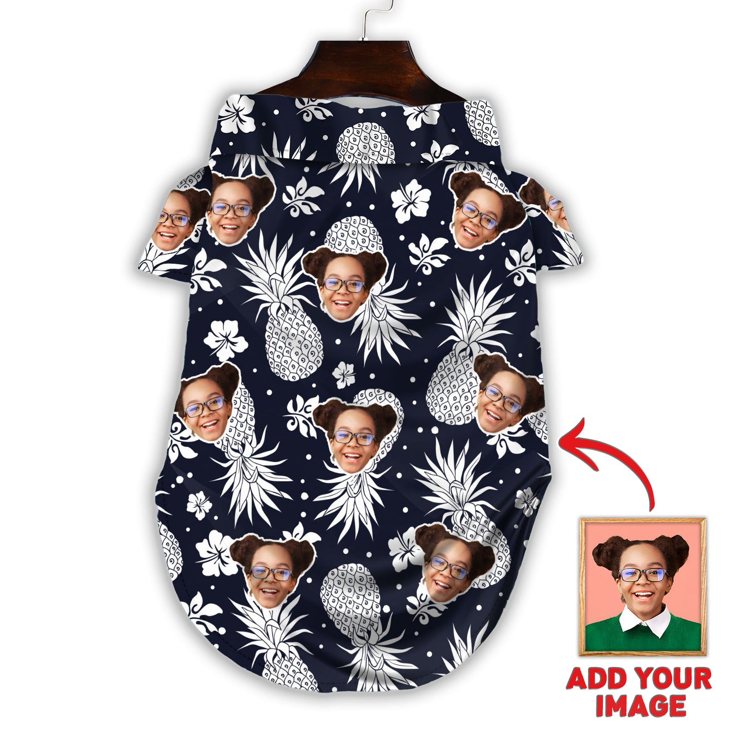 Custom Hawaiian Shirt For Pet Dark Blue Pattern