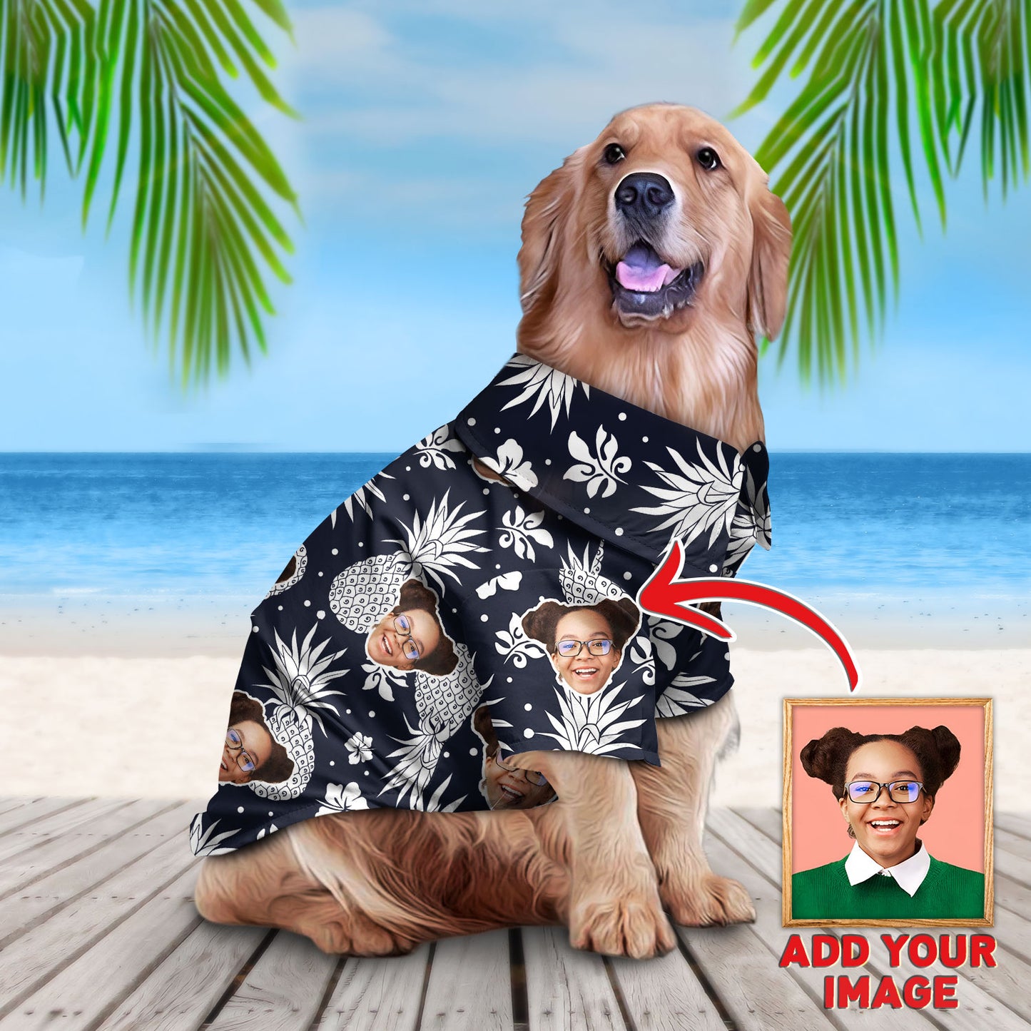 Custom Hawaiian Shirt For Pet Dark Blue Pattern