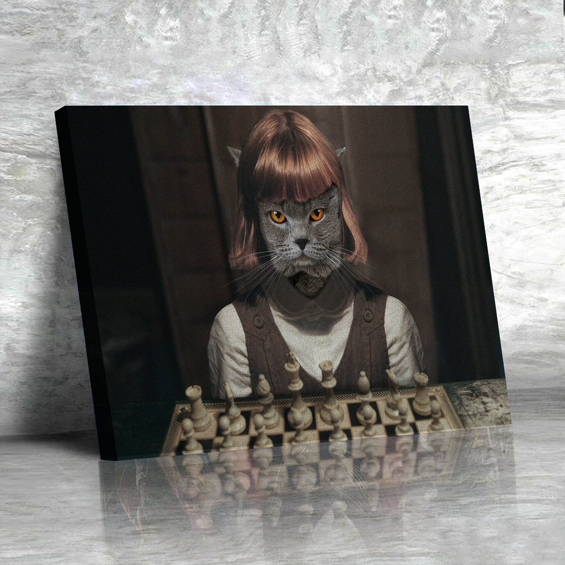 Queen Gampaw Custom Pet Portrait Canvas - Noble Pawtrait