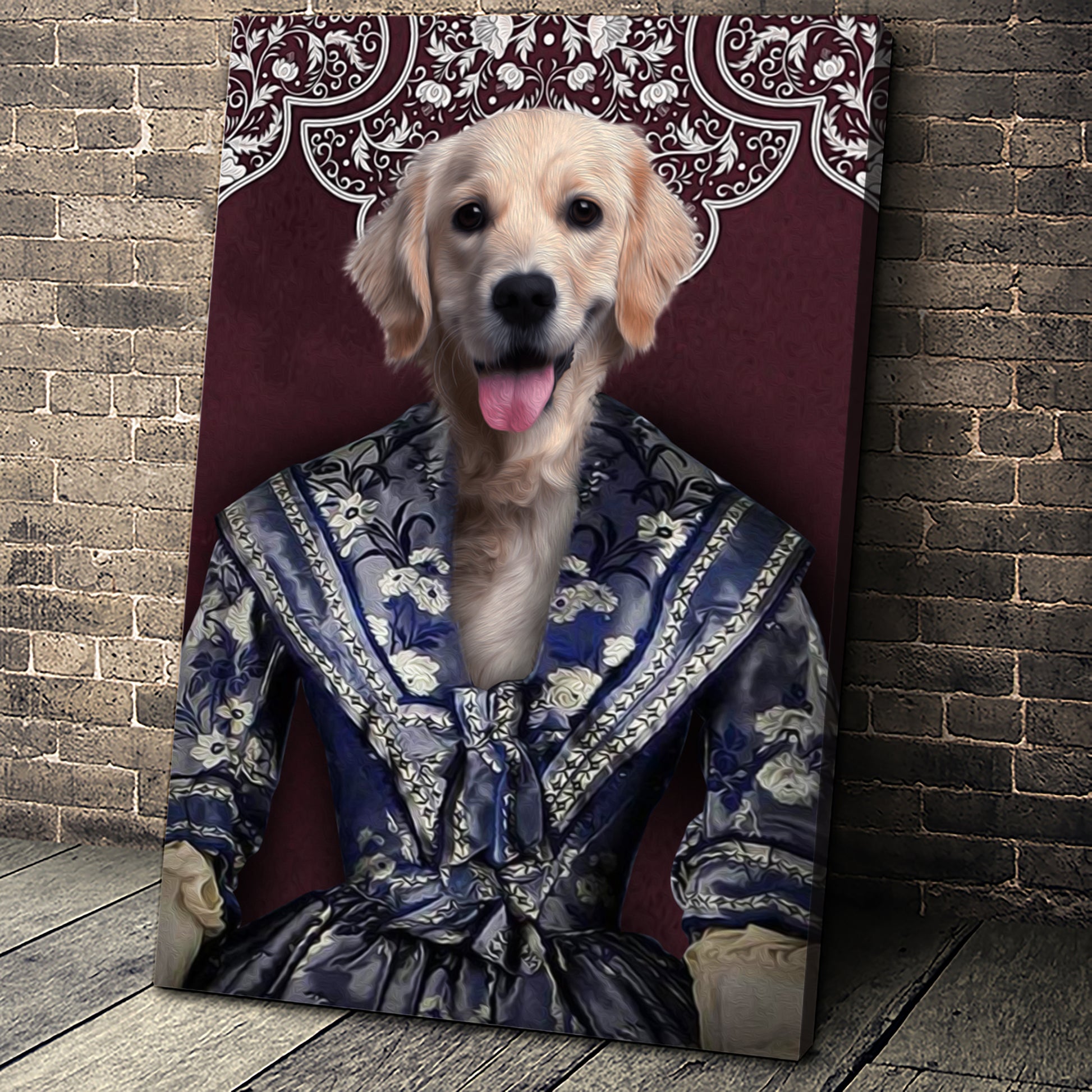 The Renaissance Lady Custom Pet Portrait Canvas - Noble Pawtrait