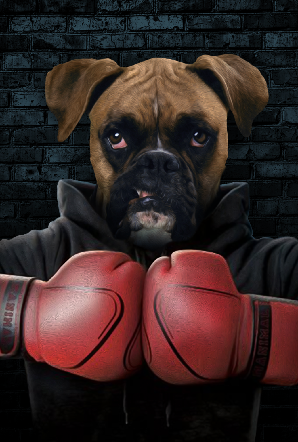 The Boxer Custom Canvas Pet Portrait - Noble Pawtrait