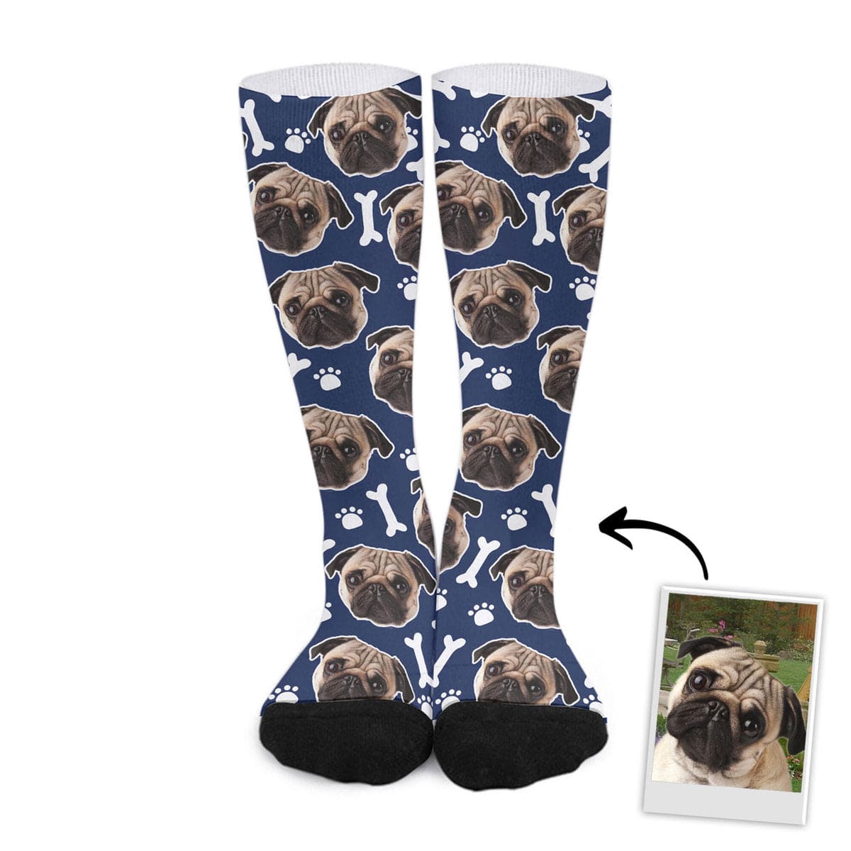 Chaussettes personnalisées avec visage d'animal de compagnie