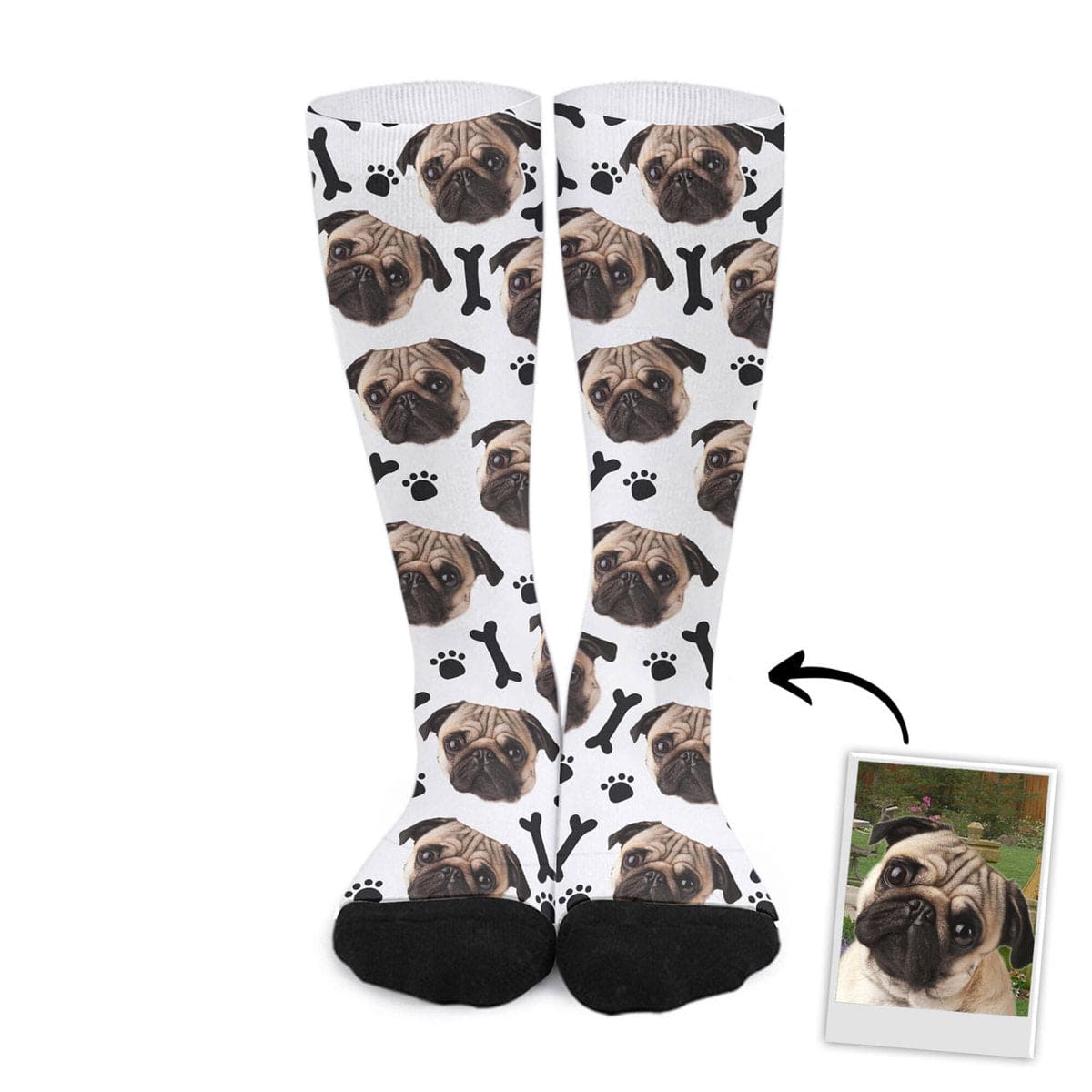 Chaussettes personnalisées avec visage d'animal de compagnie