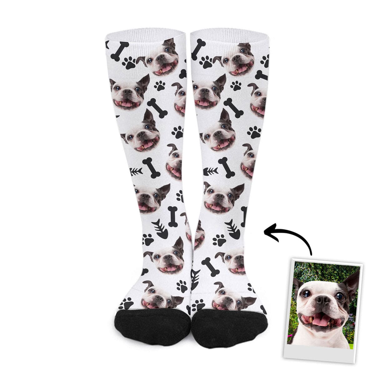 Chaussettes personnalisées avec visage d'animal de compagnie