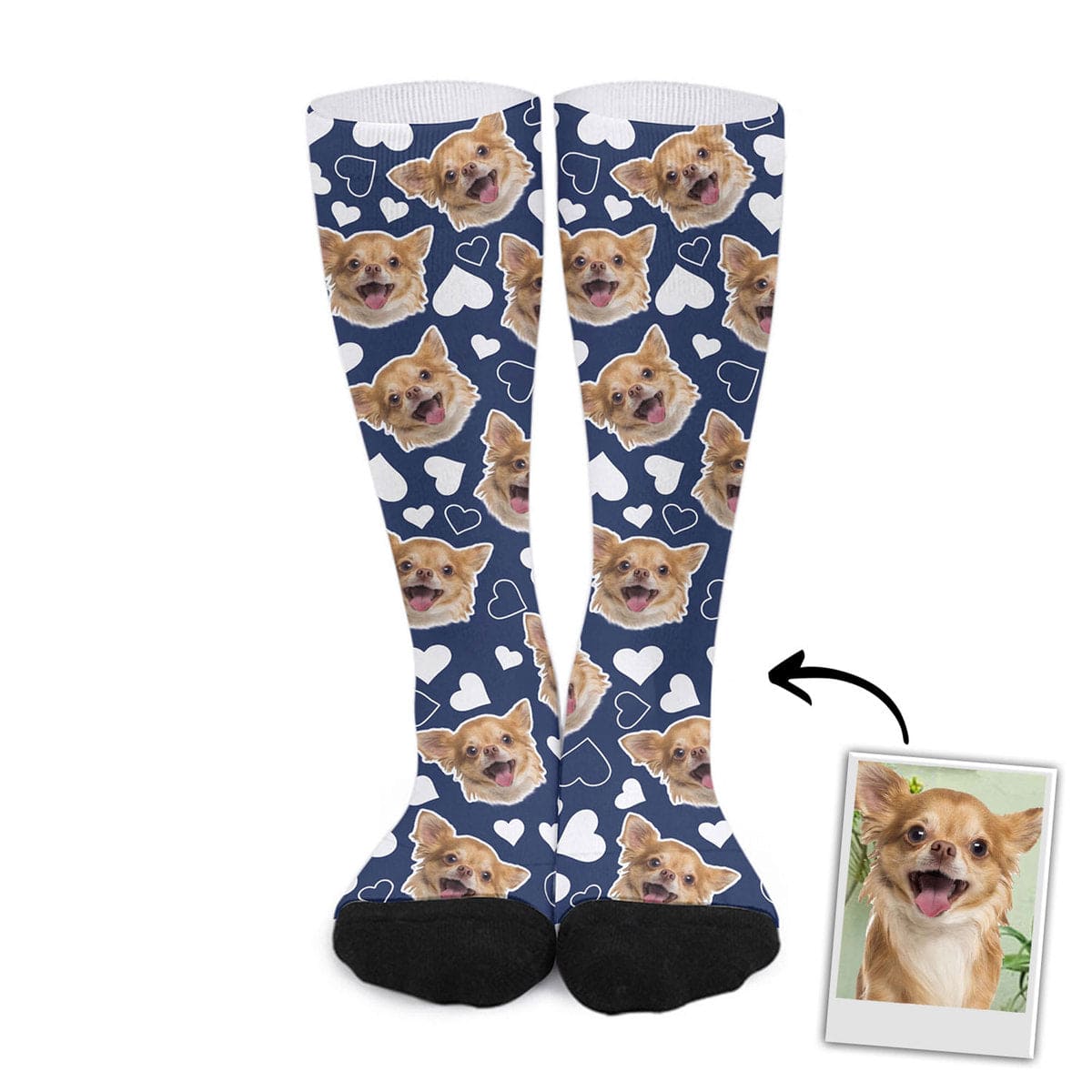 Chaussettes personnalisées avec visage d'animal de compagnie