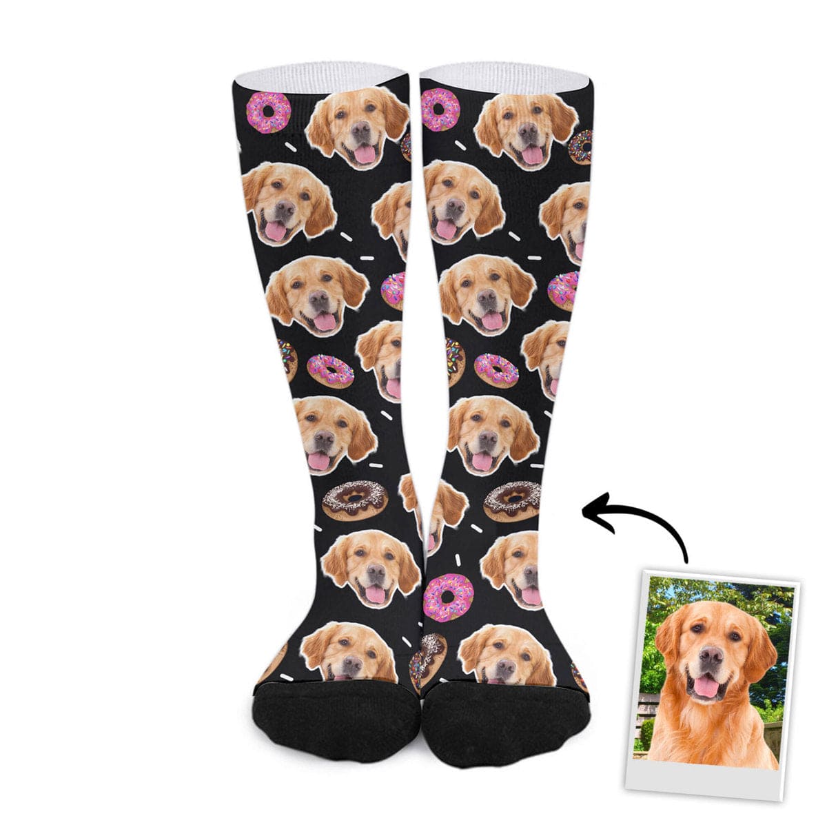 Chaussettes personnalisées avec visage d'animal de compagnie