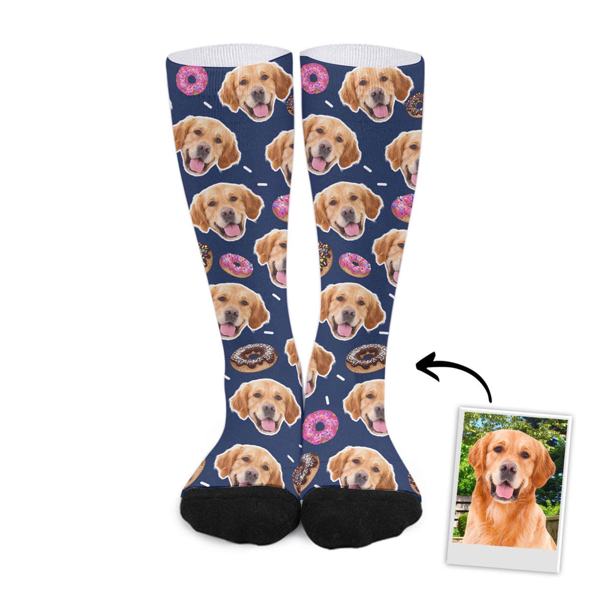 Chaussettes personnalisées avec visage d'animal de compagnie