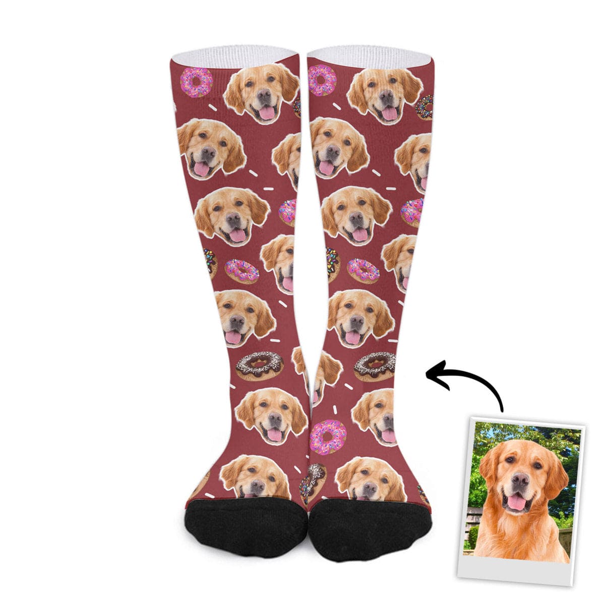 Chaussettes personnalisées avec visage d'animal de compagnie