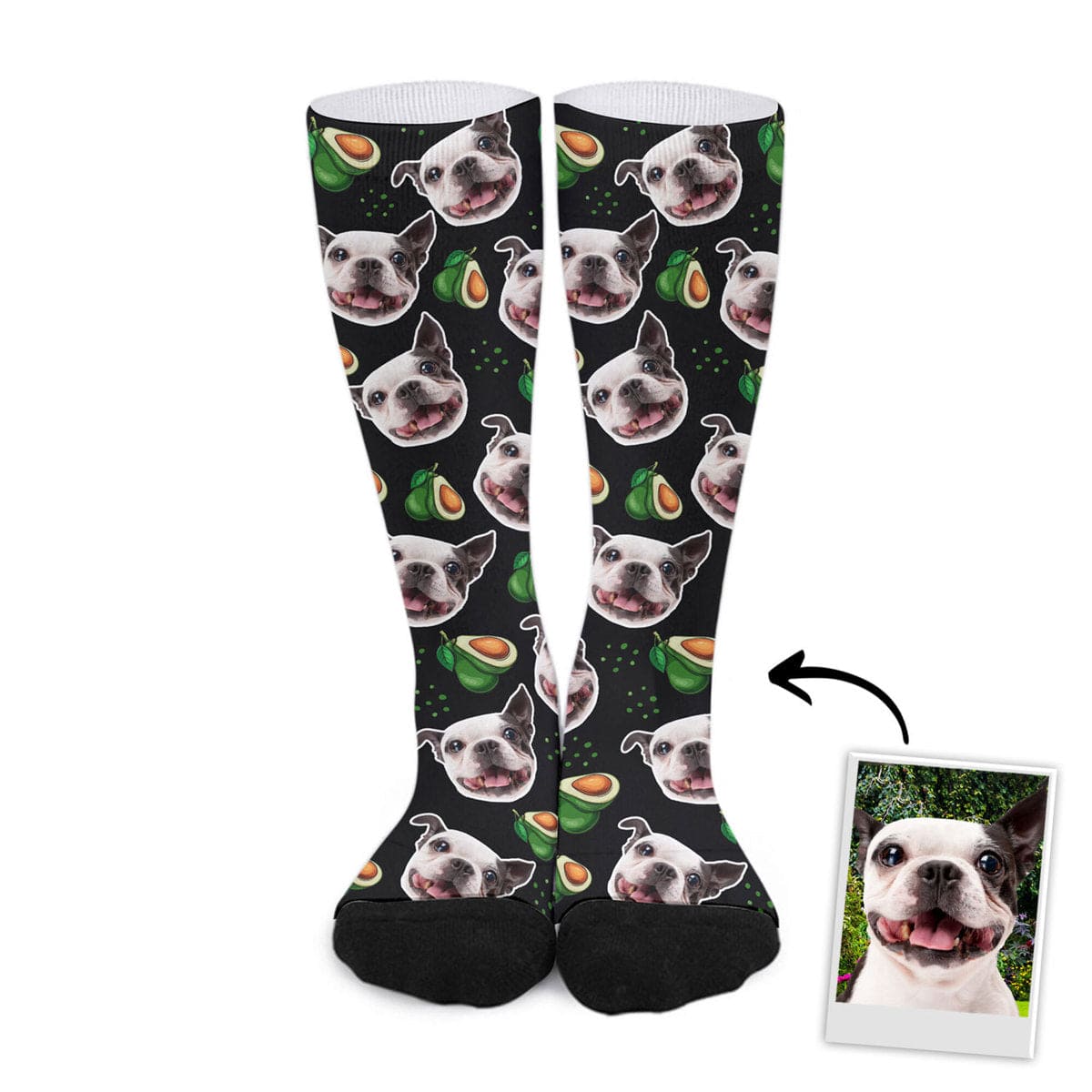 Chaussettes personnalisées avec visage d'animal de compagnie