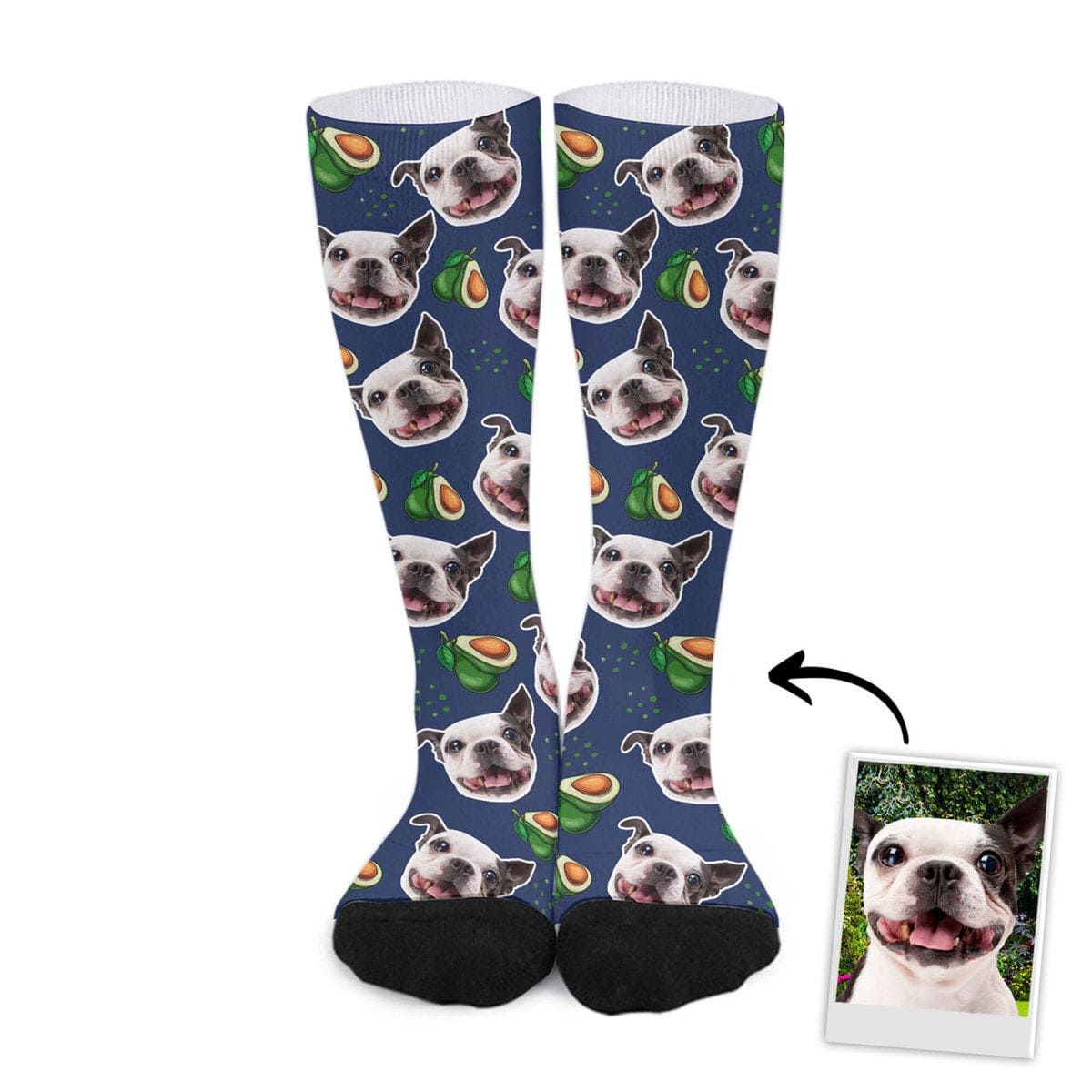 Chaussettes personnalisées avec visage d'animal de compagnie