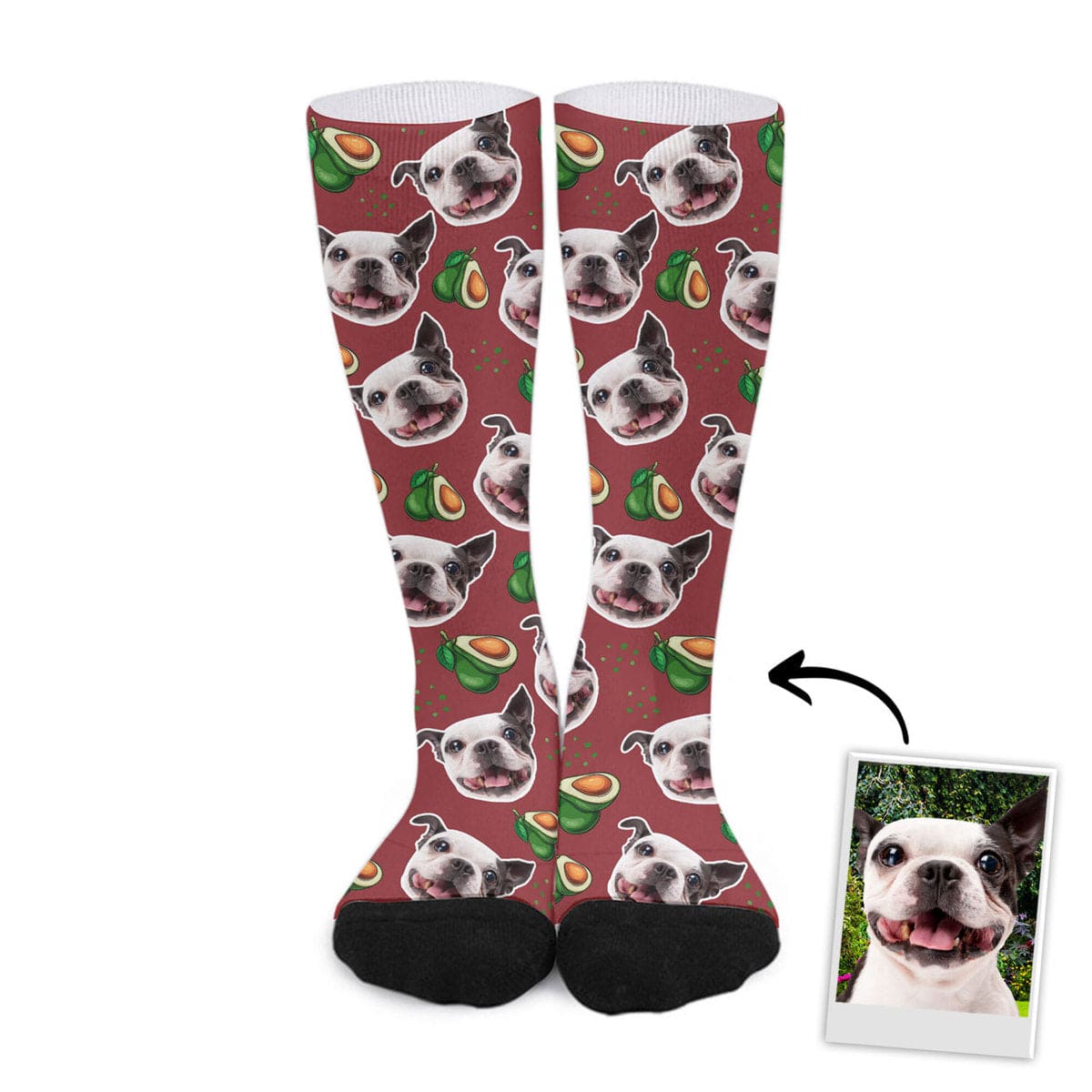 Chaussettes personnalisées avec visage d'animal de compagnie