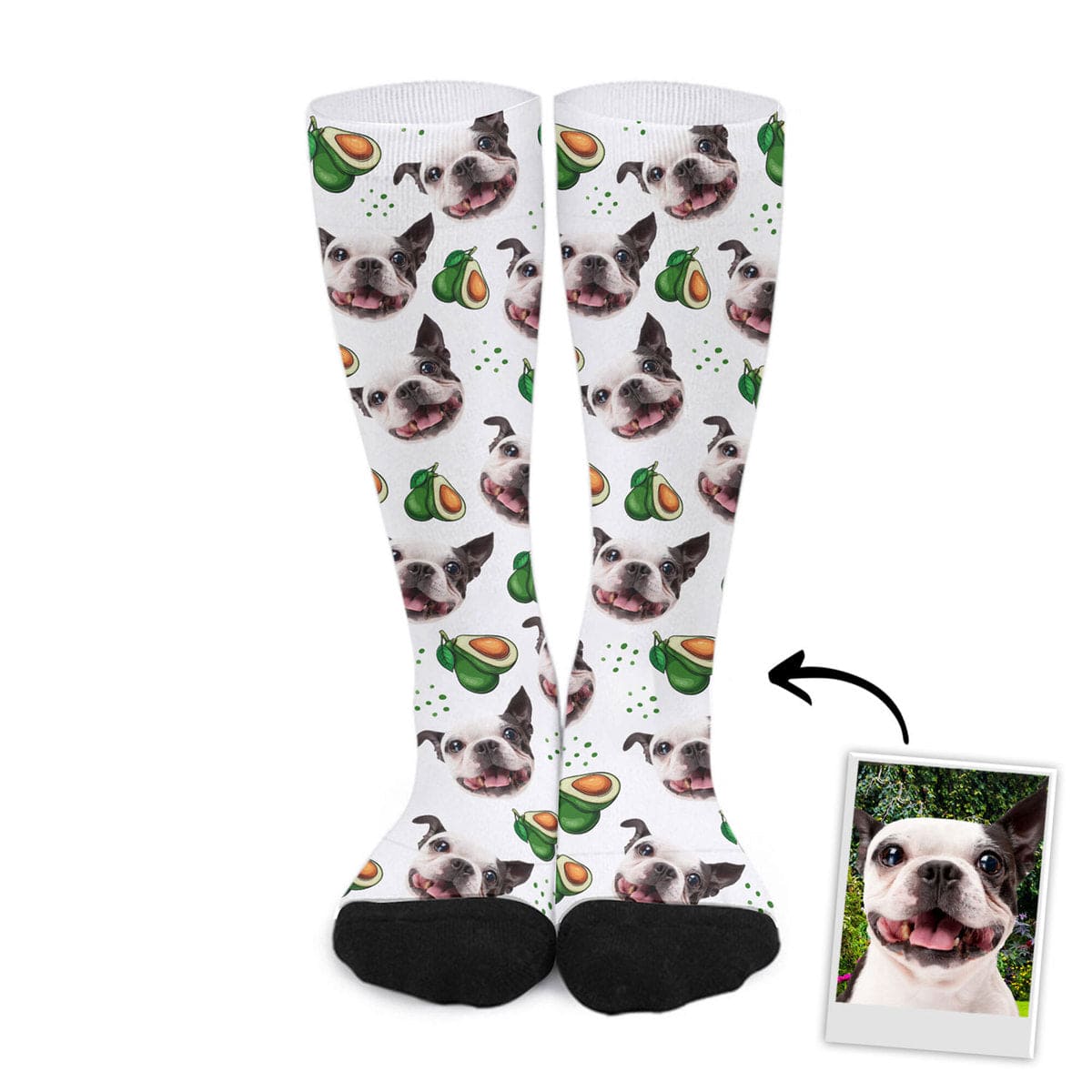 Chaussettes personnalisées avec visage d'animal de compagnie