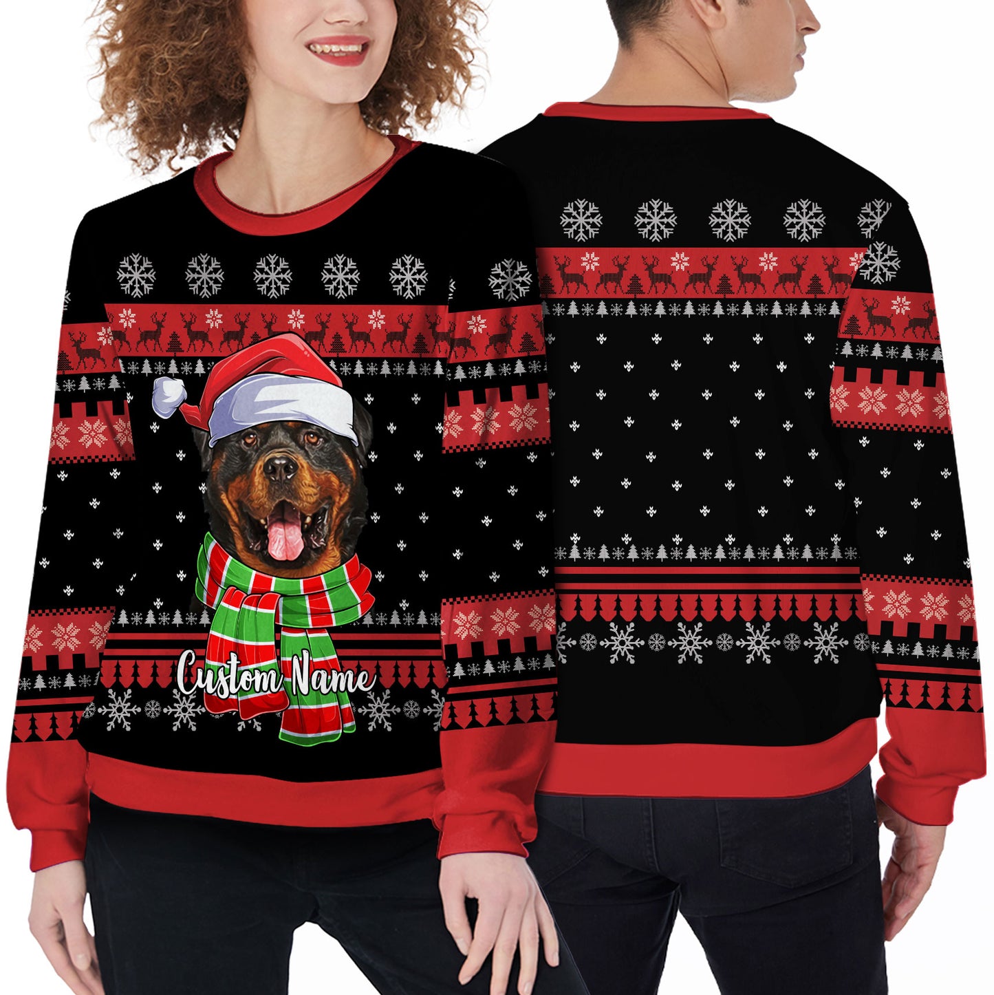 Ugly Sweater All Over Print Custom Merry Christmas Black Color