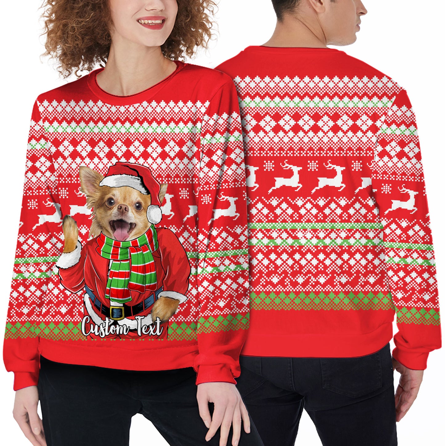 Ugly Sweater All Over Print Custom Santa Claus Red Color