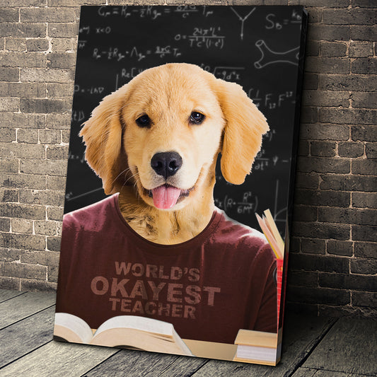 The Teacher Custom Pet Portrait Canvas - Noble Pawtrait