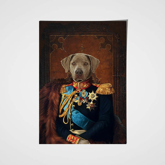 The General Custom Pet Portrait Poster - Noble Pawtrait