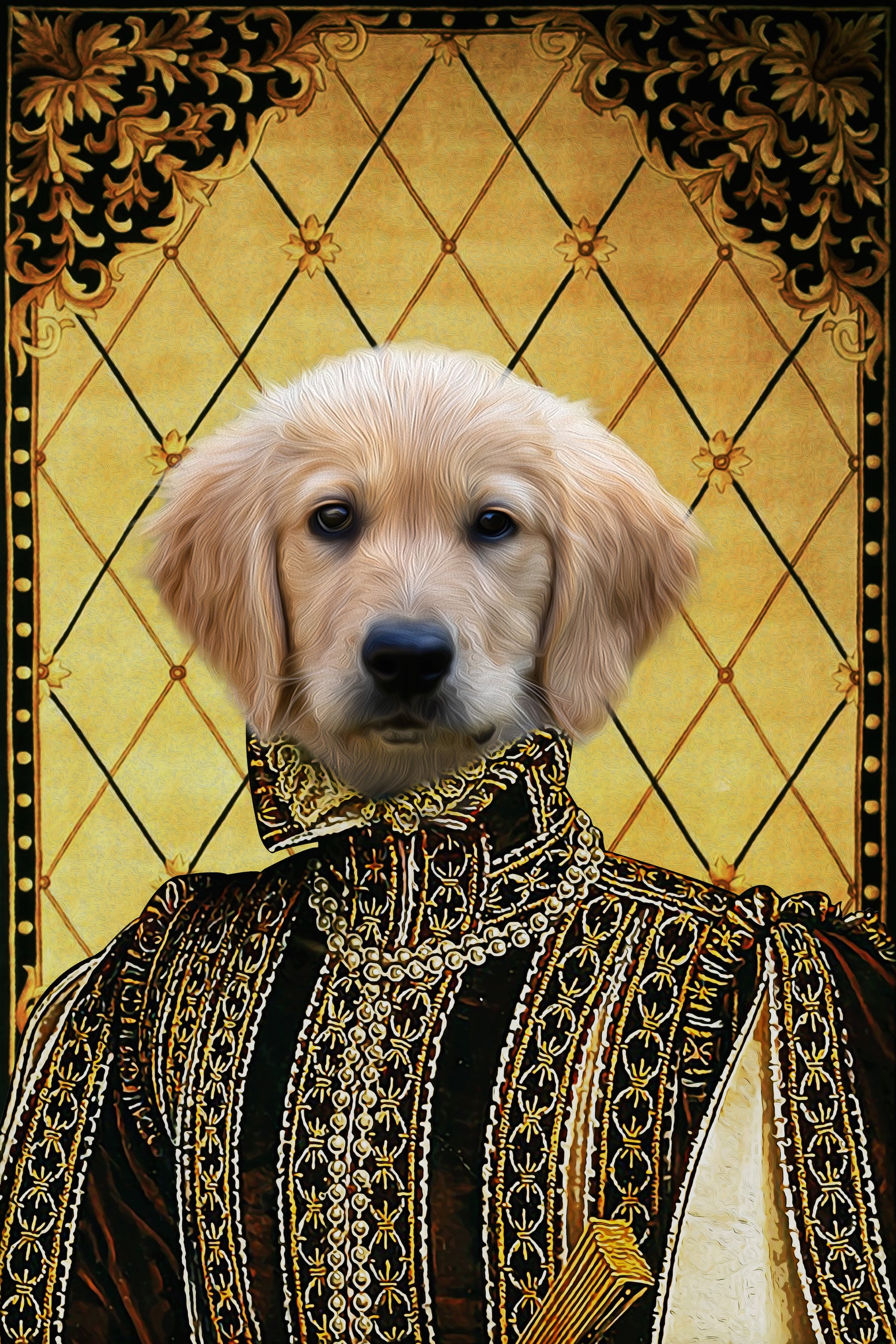 The Persia Prince Custom Pet Portrait Canvas - Noble Pawtrait
