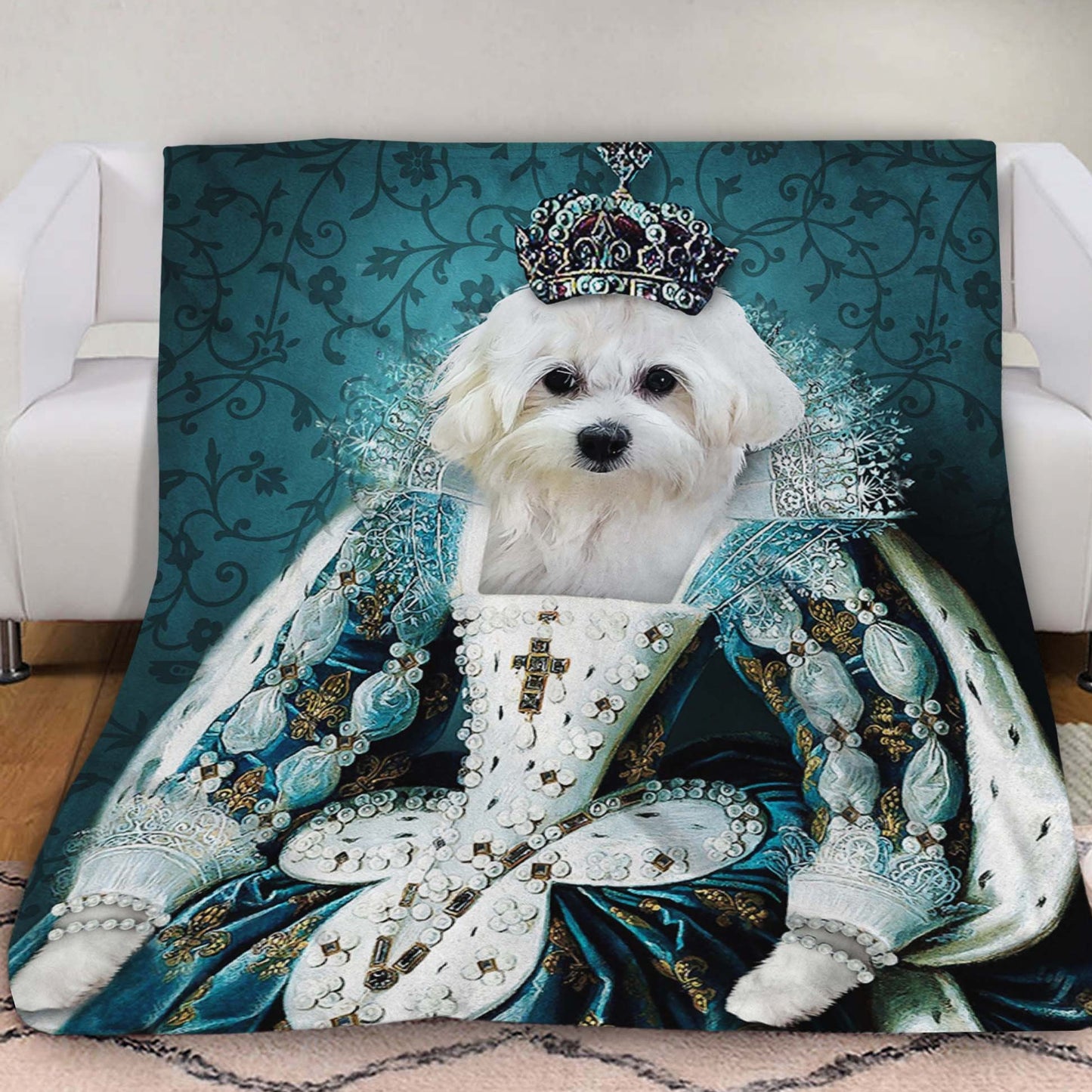 The Queen Custom Pet Blanket - Noble Pawtrait
