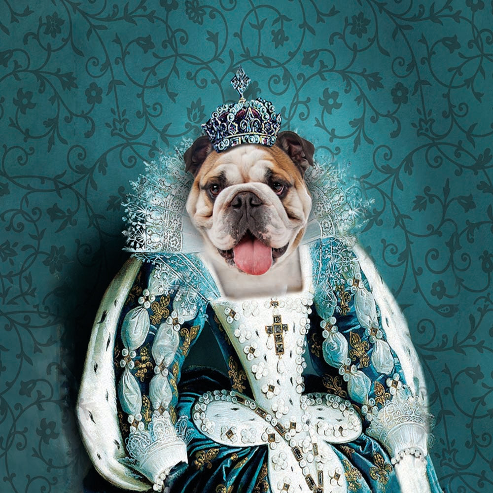 The Queen Custom Pet Ornament 2-Sided - Noble Pawtrait