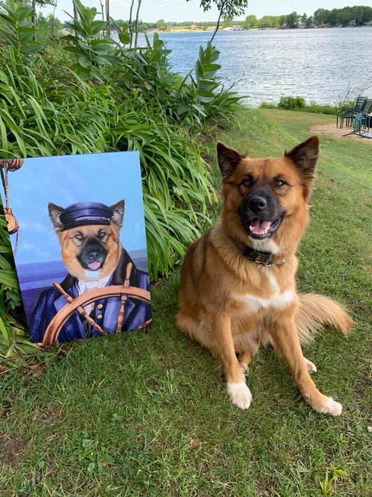 The Sailor Custom Pet Portrait - Noble Pawtrait