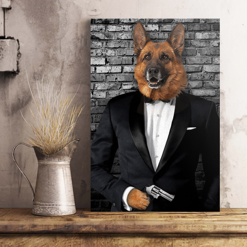 The Secret Agent Custom Pet Portrait Poster - Noble Pawtrait