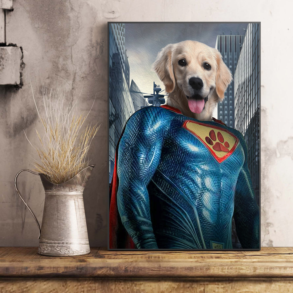The Super Paw Custom Pet Portrait Poster - Noble Pawtrait