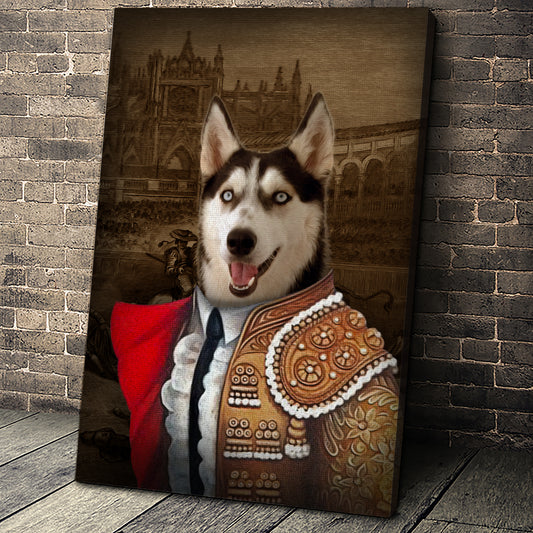 The Bull Fighter Custom Pet Portrait Canvas - Noble Pawtrait