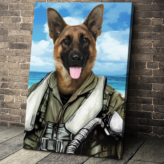 The Pilot Custom Pet Portrait - Noble Pawtrait