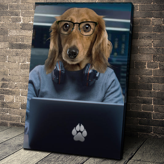 The Programmer Custom Pet Portrait - Noble Pawtrait